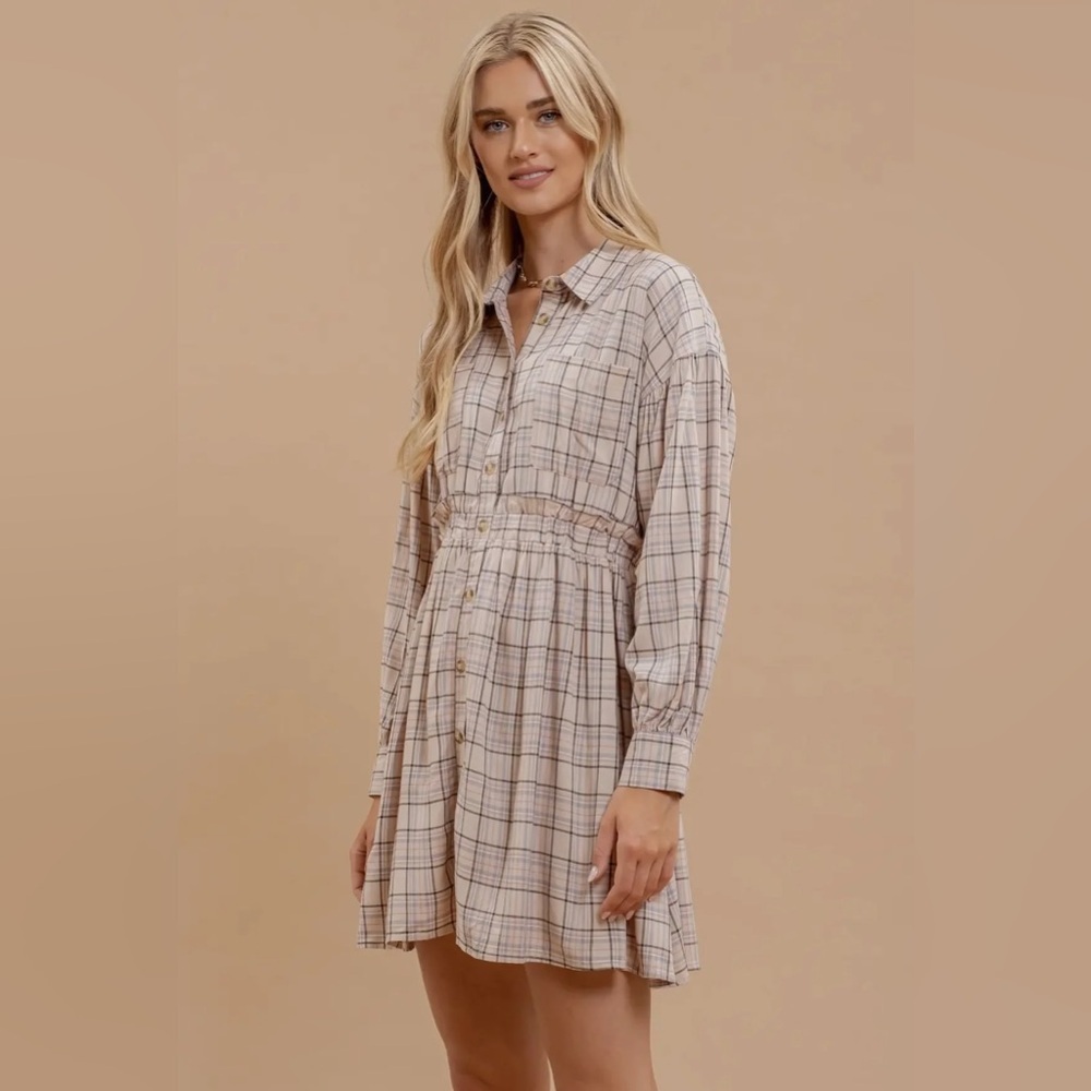 blupepper plaid mini dress in small - Picture 1 of 3